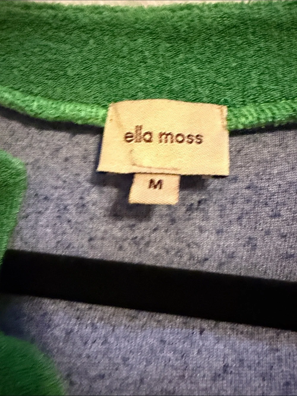 Ella Moss Navy Terry Pullover with Lime Green Trim